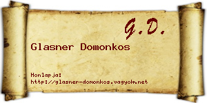 Glasner Domonkos névjegykártya